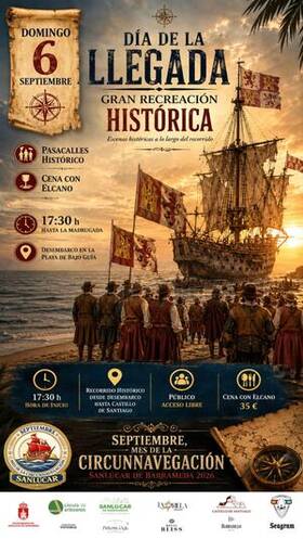 Cartel de Día de la Llegada · Gran recreación histórica