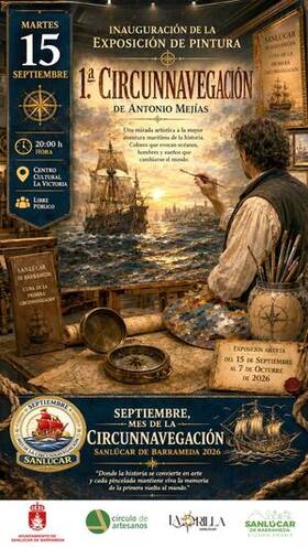 Cartel de Exposición «1ª Circunnavegación», de Antonio Mejías
